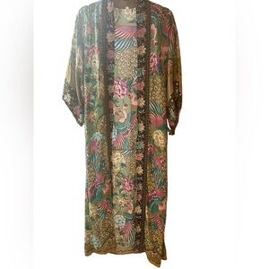 Bohemian  Floral Print Kimono with belt